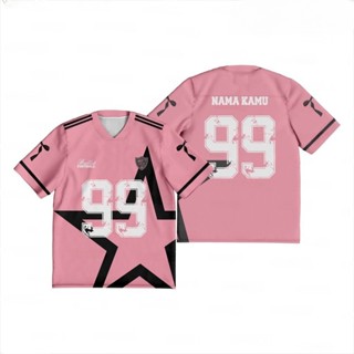 2025【球衣定製名稱】Coquette Oversized Style 肩貼短袖T恤女夏季銀色上半