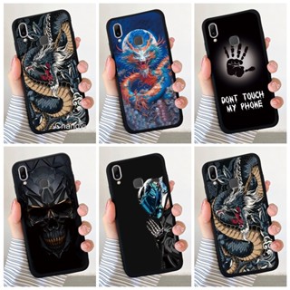 新款時尚龍蜘蛛風格圖案手機殼Vivo Y91 Y95 1816 1817 1811 1807黑色矽膠軟殼