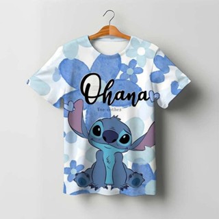 Kawaii Lilo Stitch T 恤兒童衣服女孩夏季上衣卡通 Stich 圖形 T 恤可愛動漫 T 恤 Soni