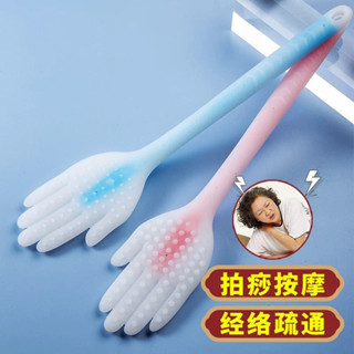 臺灣出貨 拍痧板經絡按摩錘刮痧拍捶背按摩敲打器頸椎錘矽膠拍打棒家用養生