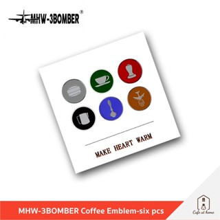 MHW-3Bomber 咖啡徽章六件裝金屬標籤備忘錄咖啡師