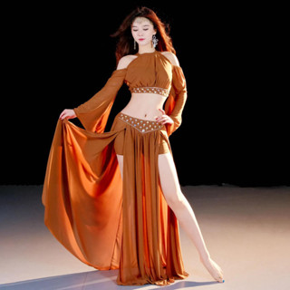 仙女的舞衣 設計感華麗肚皮舞服新款東方舞手工鑽練功習班服套裝跳舞衣服大裙襬表演服裝肚皮舞衣舞裙 青青優選 青青優選