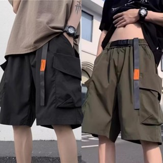 現貨#短板上衣 大尺碼 夏季薄款速乾多口袋美式機能工裝短褲男士休閒五分褲潮牌運動 全店免運 春夏新款