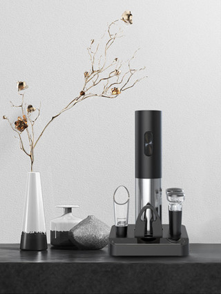 電動紅色開瓶器家用葡萄自動螺絲便捷工具不鏽鋼多功能開瓶器套裝