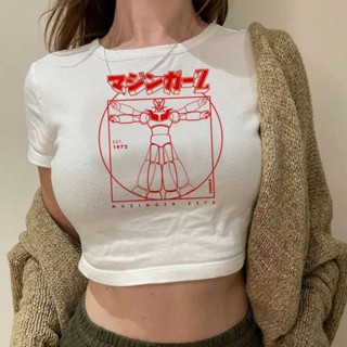 Mazinger z 露臍上衣夏季緊身胸衣 Grunge 可愛 2025 哥特式原宿 y2k 復古青少年上衣