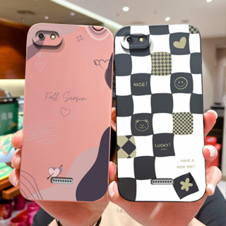 XIAOMI 小米 Redmi 6A 6 手機殼時尚黑色白色格子舒適軟矽膠外殼 Redmi6 後蓋 Redmi6A 外殼