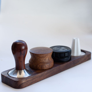 咖啡器具 4孔位咖啡壓粉器粉錘布粉器實木胡桃底座各尺寸通用支架收納