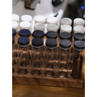 咖啡器具 單向排氣閥weber平替咖啡試管咖啡豆分裝罐黑胡桃木收納底座