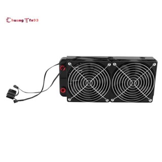 ♞鋁製 2 個風扇 240 毫米 10 管水冷冷卻器電腦散熱器帶風扇,用於 CPU PC 水冷系統