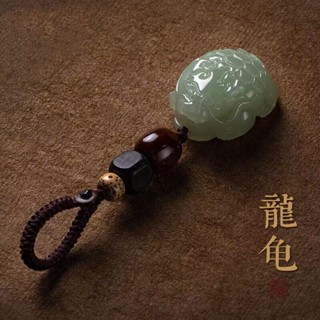 原創天然玉石和田青玉鑰匙扣男士汽車掛件平安好運女玉石高檔掛飾