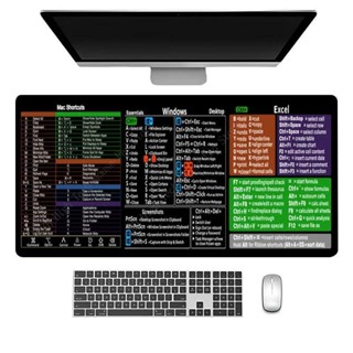 適用於 EXCEL Mac 快捷鍵鼠標墊大號加長版適用於上班族鍵盤遊戲電腦桌墊縫合邊緣防滑