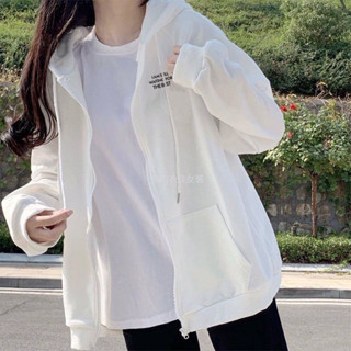 新款女生薄外套 長袖外套 拉鍊連帽大學T女春秋薄款ins韓版原宿寬鬆BF學生薄外套潮