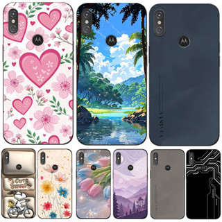 MOTOROLA 適用於摩托羅拉 Moto one power P30 NOTE 手機殼軟矽膠保護黑色 Tpu 手機殼人