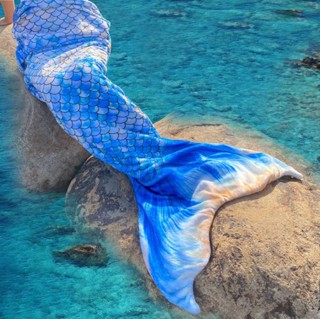 流行美人魚尾巴兒童睡袋美人魚空調毯防踢法蘭絨兒童毯子