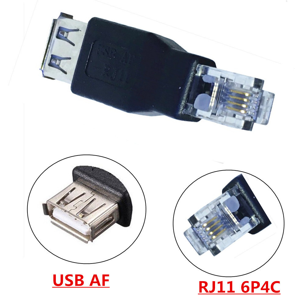 UAB AF/RJ11 USB A母轉電話轉接頭 6P 4C RJ11接口