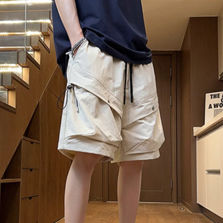 現貨速發#短版上衣 大尺碼 工裝多口袋短褲夏季男款潮牌高街美式運動休閒五分褲五分褲男款夏天 全店免運 男生衣著