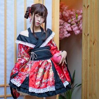 【臺灣 出貨】日本女士傳統和服 正裝cosplay攝影動漫表演舞臺演出服 cos服女 日系和服 角色扮演 變裝派對 和服