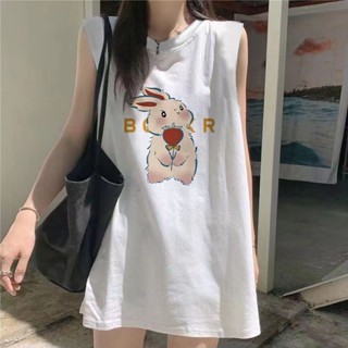 Susu蘇蘇.明天見 運動休閒無袖T恤女背心ins潮2026夏季新款百搭寬鬆外穿學生上衣小可愛/背心/弔帶/