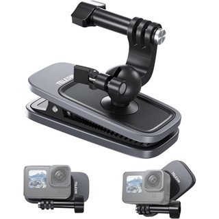 ♞,♘Telesin球頭磁吸背包安裝旋轉夾適用GoPro/影石Insta360 X5/x4/X3/ace pro 2背包