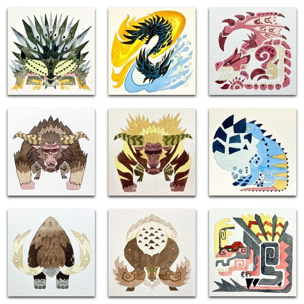 ACG商城- 魔物獵人 手繪貼紙 手帳素材 魔物獵人周邊 魔物獵人精美周邊