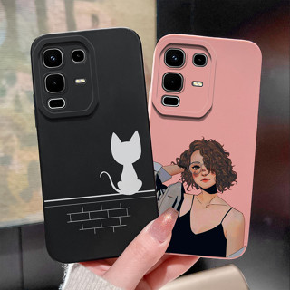適用於 Infinix Note 50s 5G 手機殼可愛卡通甜美少女貓矽膠軟 TPU 保護後蓋適用於 Infinix