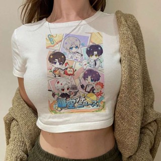 Love And Deepspace 露臍上衣夏季可愛 Grunge Streetwear 復古哥特式 y2k 2000