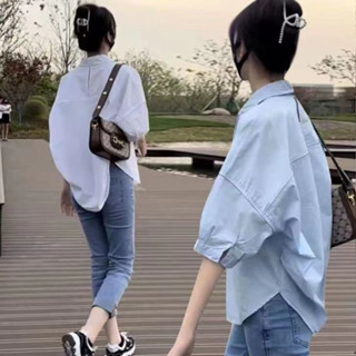 Susu蘇蘇.明天見 襯衫 短袖襯衫 歐貨設計感後背鏤空短袖夏季寬鬆顯瘦韓版港風小眾別緻休閒上衣襯衫女潮