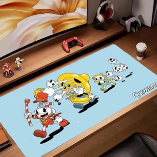 12-C-杯頭卡通滑鼠墊鍵盤桌墊卡哇伊橡膠防滑桌墊XXL90x40cm