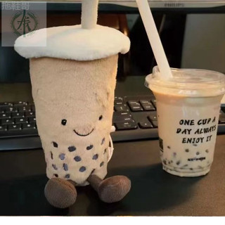 臺灣直出 趣味珍珠奶茶杯擺件公仔毛絨玩具模擬食物飲料可愛抱枕布娃娃裝飾