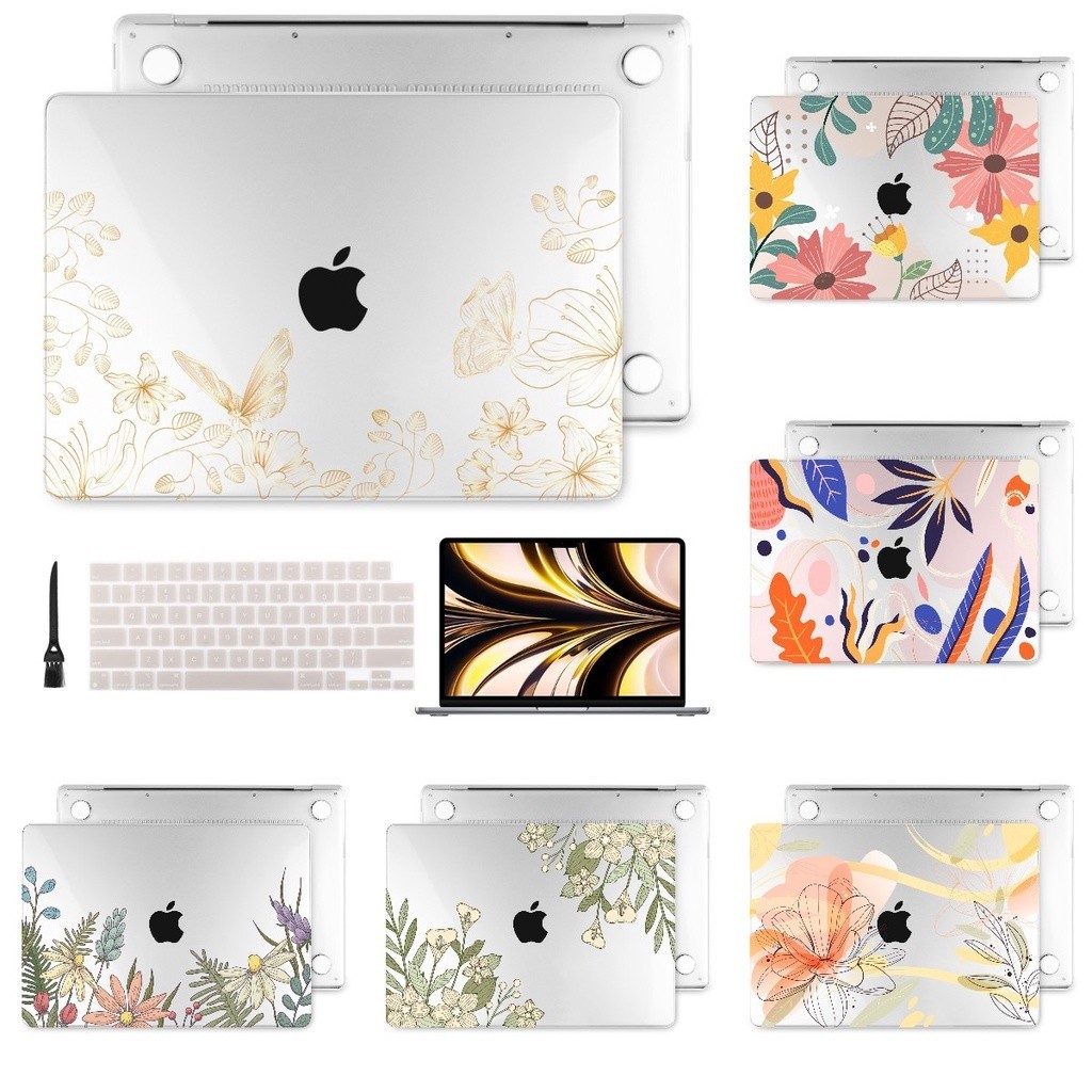 小清新水晶透明保護殼適用於2022 MacBook Pro Air 11 12 13 14 15 16吋帶M2 M1芯片