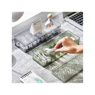 🚀桃園出貨🚀 桌面數據線收納盒手機電源線充電線收納帶蓋分格繞線器理線盒塑膠