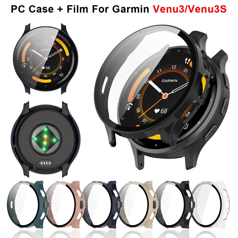Garmin Venu 3S 手錶保護殼+玻璃膜手錶保護殼全鋼化膜框架