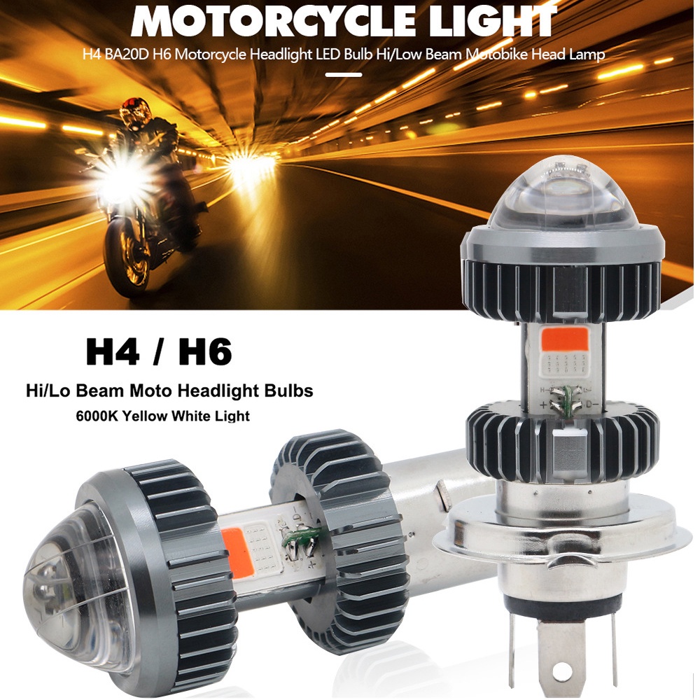 1pc 8-80VH4 LED 電機 H6 BA20D LED 摩托車大燈燈泡透鏡白色黃色粉色高低燈踏板車配件霧燈