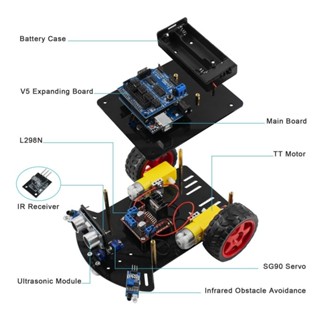 LAFVIN Arduino UNO R3專案智慧機器小車程式設計套件 免費課程
