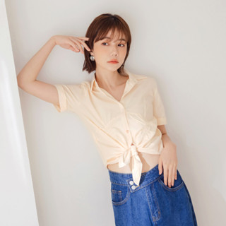 OB嚴選 翻領開襟抽皺短袖上衣/襯衫 《AB17401》大尺碼/女裝/現貨