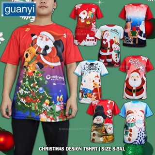 Guanyi PLUS SIZE S-3XL 聖誕上衣聖誕快樂球衣設計 TSHIRT 家庭 TSHIRT FESTIVE