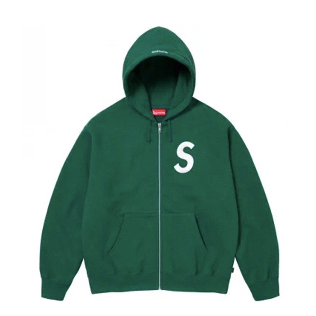 [FLOMMARKET]Supreme 23FW Zip Up Hooded Sweatshirt 電繡 連帽外套 綠色