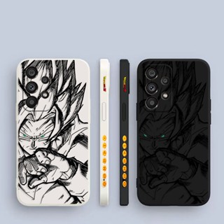 SAMSUNG 漫畫D-龍珠貝吉塔悟空軟液體矽膠側印保護殼三星A90 A80 A73 A72 A71 A70/S A53