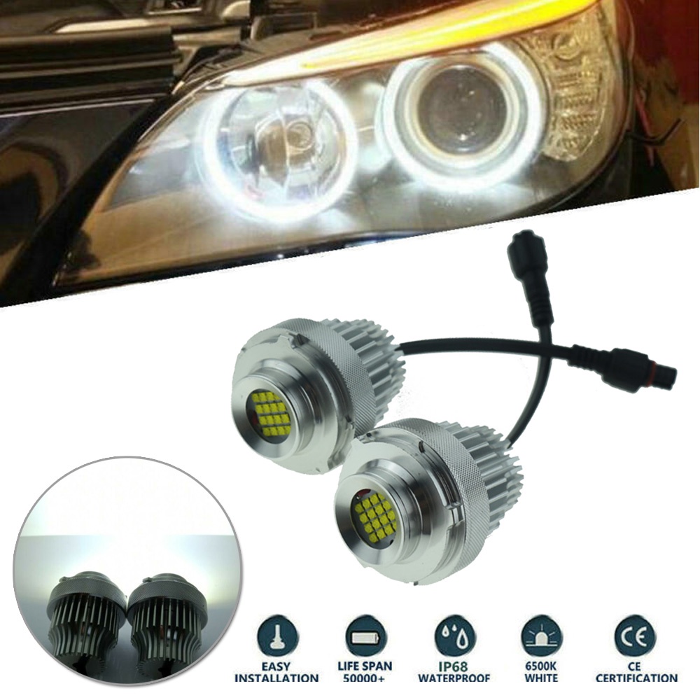 BMW 【SIP-KNWH-TW】2 件 LED 標記 80W 光環環大燈燈泡適用於寶馬 E60 E61-全新 10.3