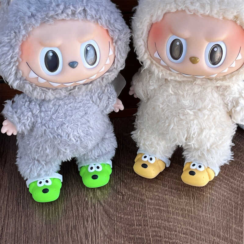 拉布佈衣服 拉布佈周邊 拉布佈配飾 娃娃衣服 娃鞋17cm拉布布鞋子小狗狗拖鞋labubu公仔掛件洞洞鞋拍照道具配飾