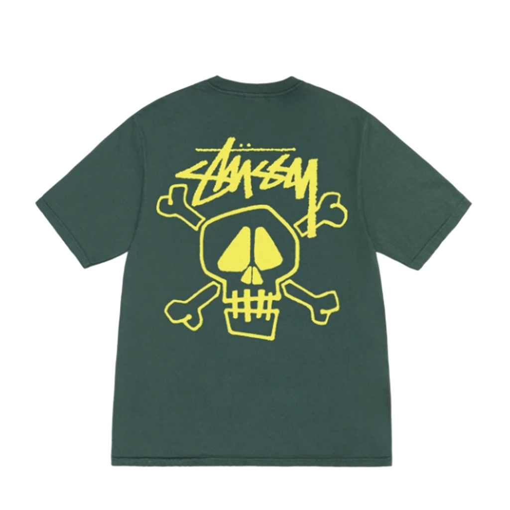 [FLOMMARKET] Stussy Skull &amp; Bones Tee Pigment Dyed 骷髏短T 綠色