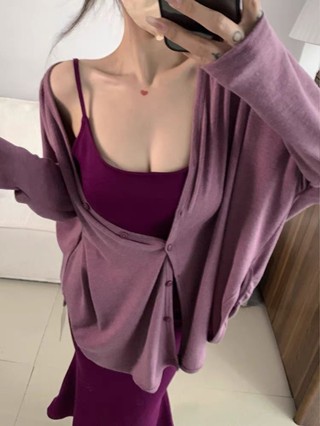 💕甜心大尺碼💕M-5XL 大尺碼套裝 大碼胖mm顯瘦遮肉吊帶洋裝開衫上衣套裝女春秋辣妹魚尾裙純欲風長裙