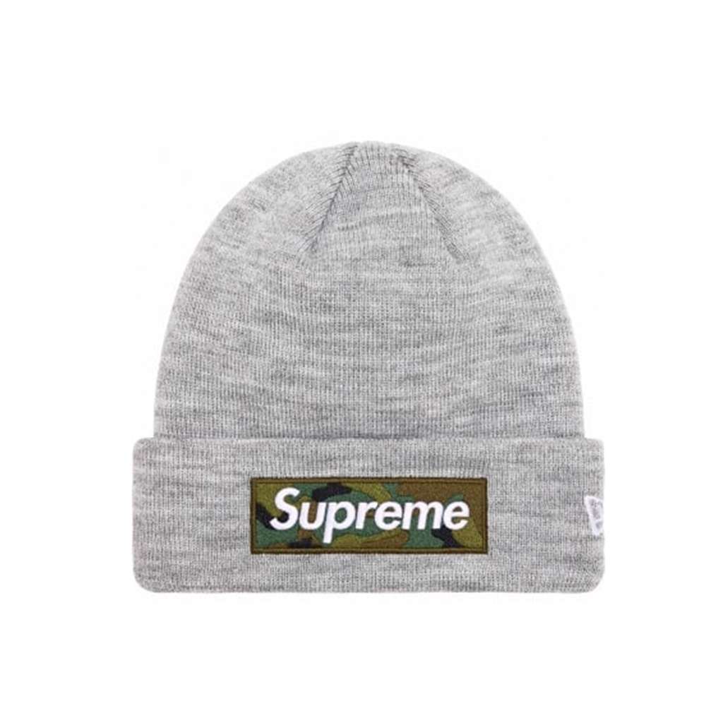 [FLOMMARKET] Supreme x New Era 23FW Box Logo Beanie 毛帽 灰色
