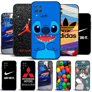 SAMSUNG 三星 Galaxy A12 M12 手機殼手機後蓋黑色 Tpu 汽車縫線 dargon