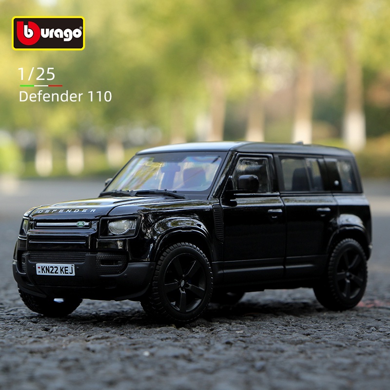 Bburago 1:25 Land Rover Defender 2022 黑色合金汽車壓鑄汽車模型玩具收藏禮物生日禮物