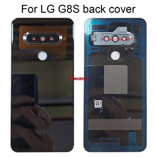 用於 LG G8S ThinQ 後面板的 Eby-Back 外殼玻璃後電池蓋,帶粘合劑更換維修零件