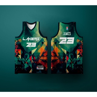 [bozi]籃球概念球衣湖人隊綠鑽全昇華球衣