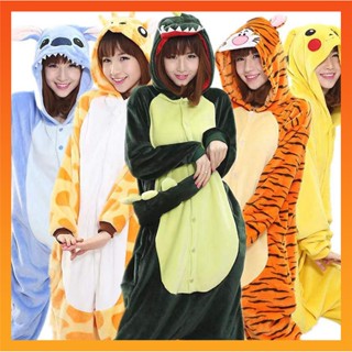 動物 Kigurumi 動漫角色扮演服裝恐龍熊貓皮卡丘縫線龍貓卡通連體衣女式男式睡衣成人