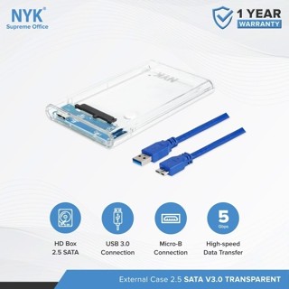 ♞Nyk 透明硬碟盒 USB 3.0 外殼外殼 SSD 硬碟 2.5 英寸 sata 03663