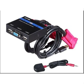 ♞自動 KVM 切換器 VGA USB 2 埠將 2 個 CPU 轉換為 1 個 VGA 螢幕,帶電纜 MT-VIKI